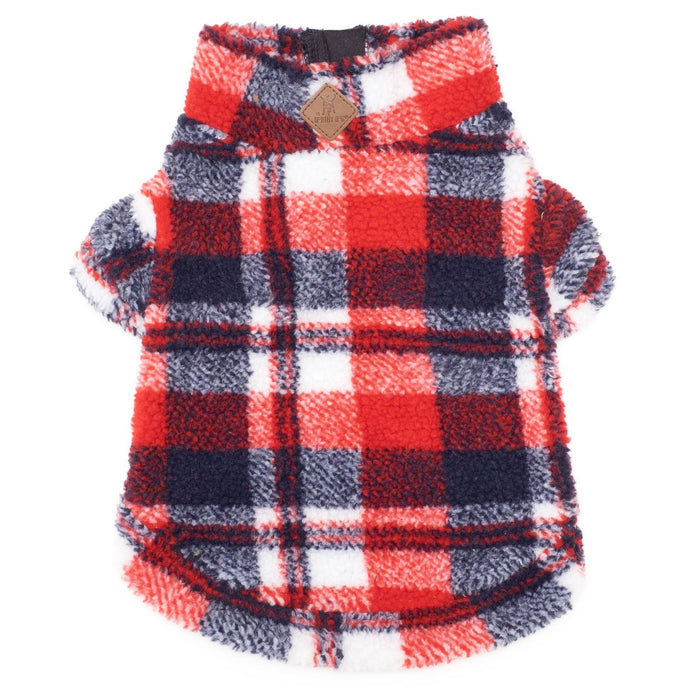 Red & Navy Plaid Fleece Pullovers - 1/4 Zip Pull - 3 Red Rovers