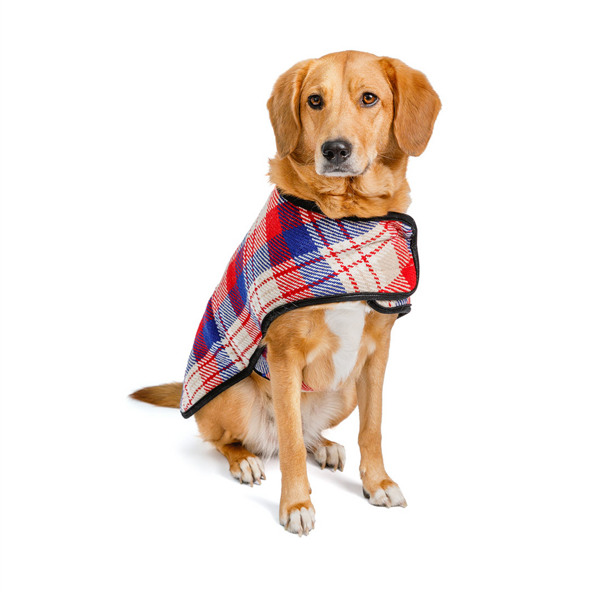 Red and Blue Plaid Pet Blanket Coat - 3 Red Rovers