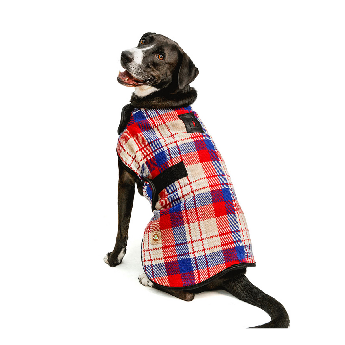 Red and Blue Plaid Pet Blanket Coat - 3 Red Rovers