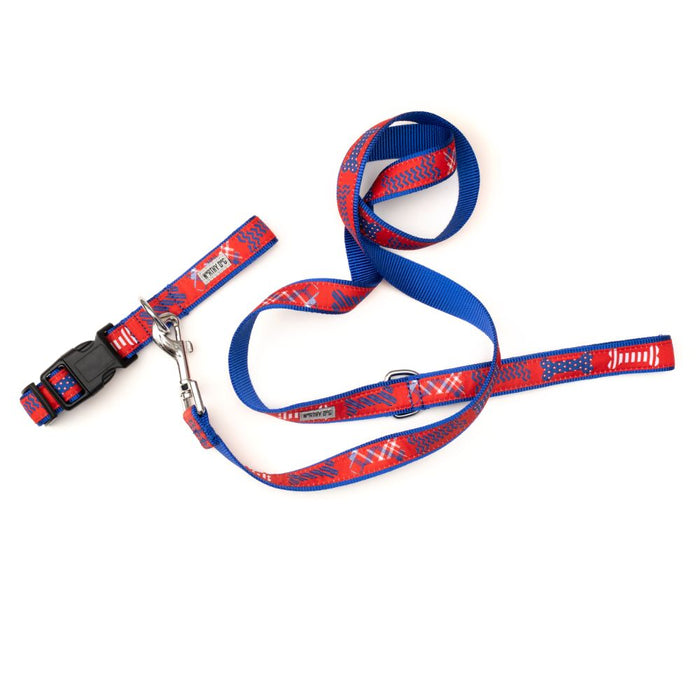 Red/White/Blue Preppy Bones Collection Dog Collar or Leads - 3 Red Rovers