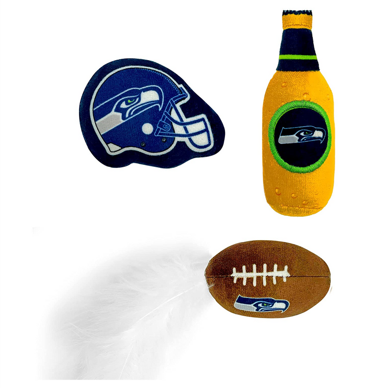 Seattle Seahawks 3 piece Catnip Toy Set - 3 Red Rovers