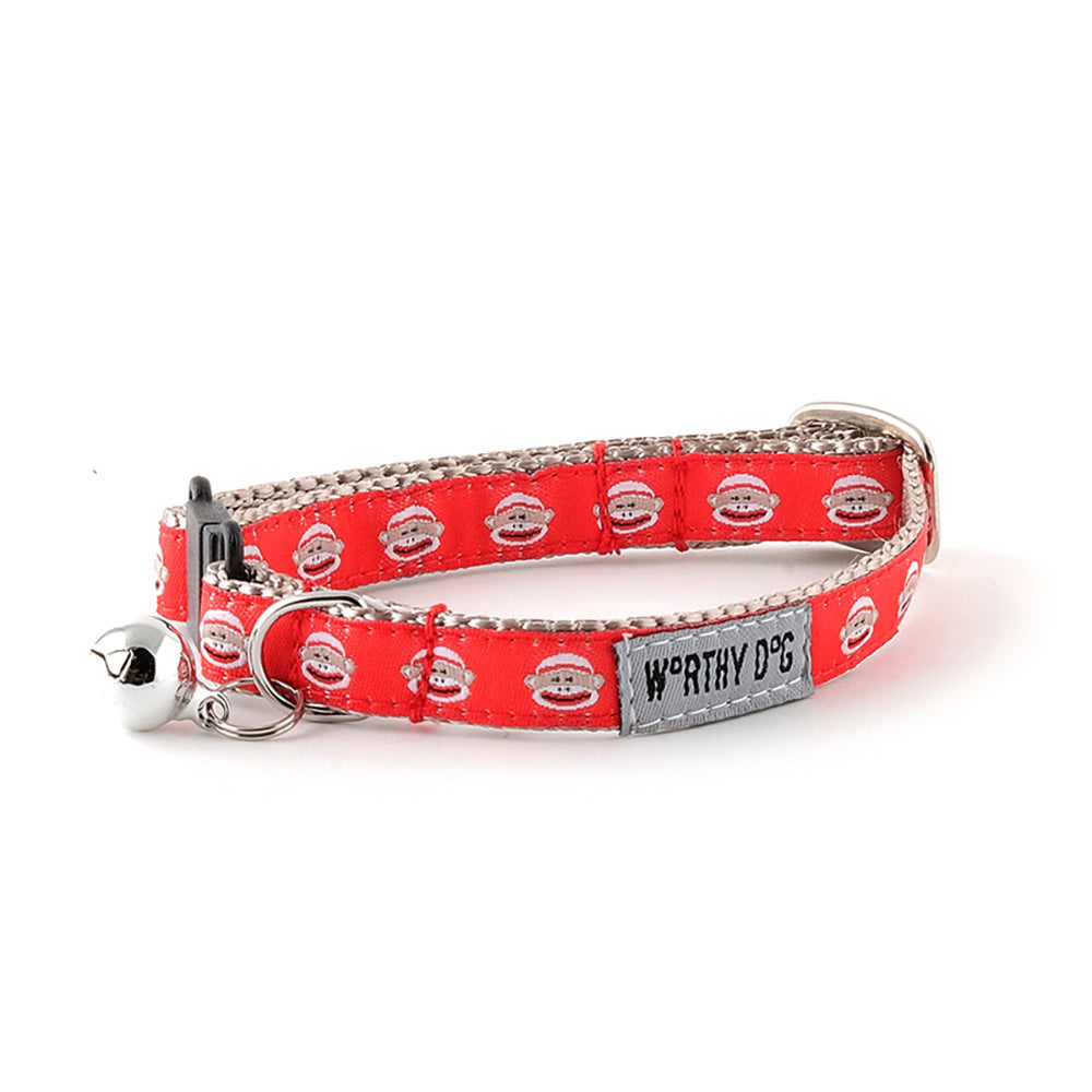 Sock Monkey Cat Collar - 3 Red Rovers