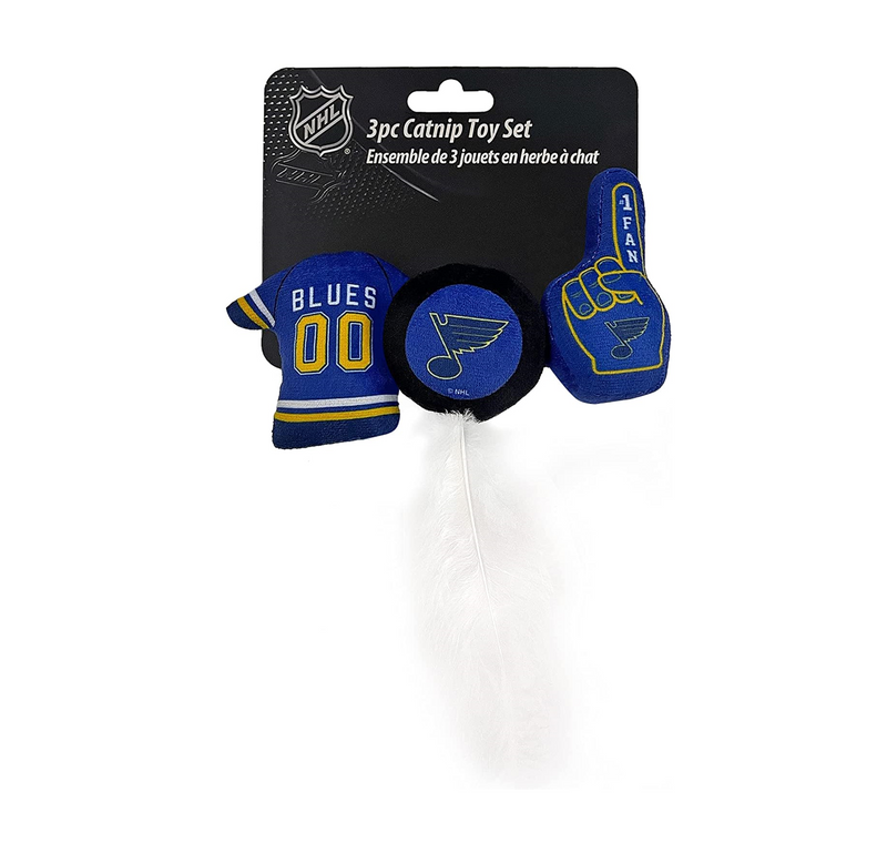 St Louis Blues 3 piece Catnip Toy Set - 3 Red Rovers