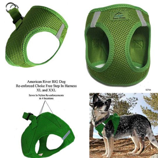 American River Ultra Choke Free Soft Mesh Dog Harness™ - Dark Forest Green - 3 Red Rovers