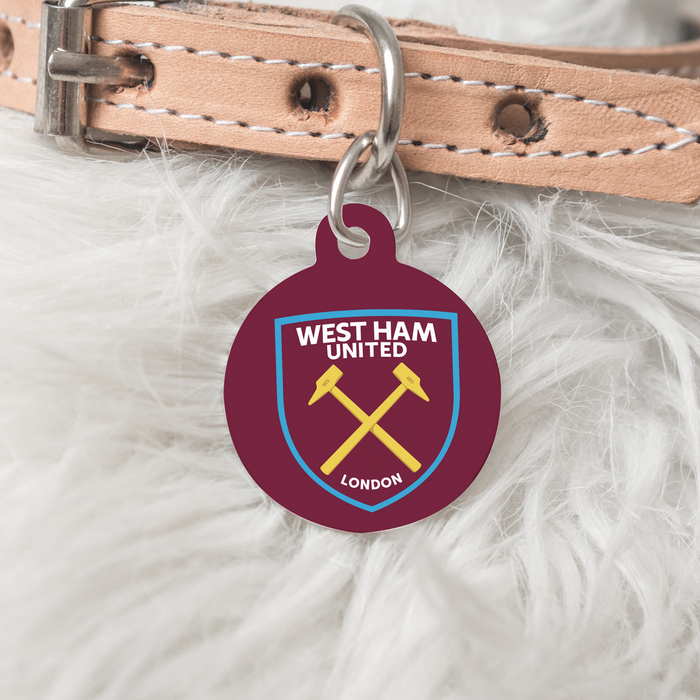 West Ham United FC Handmade Pet ID Tag - 3 Red Rovers